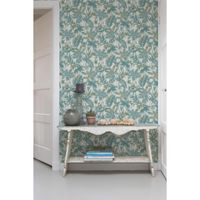 Tapete Culture Botanical Strukturtapete Helltürkis versetzter Ansatz 53 cm x 10,05 m