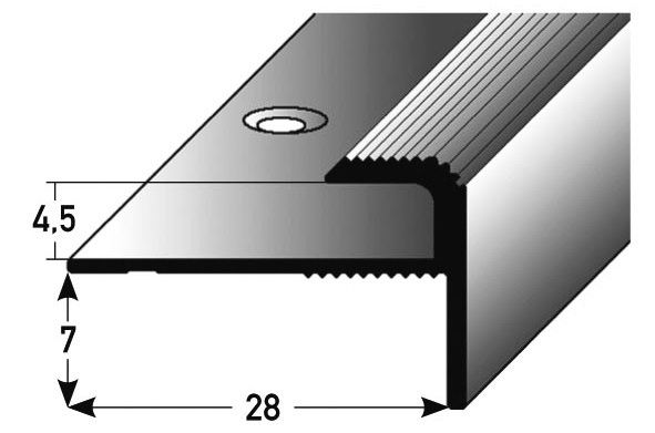 Einschubprofil 5 mm mit 7 Nase silberfarbig 271314 270cm 270 x 2,8 cm