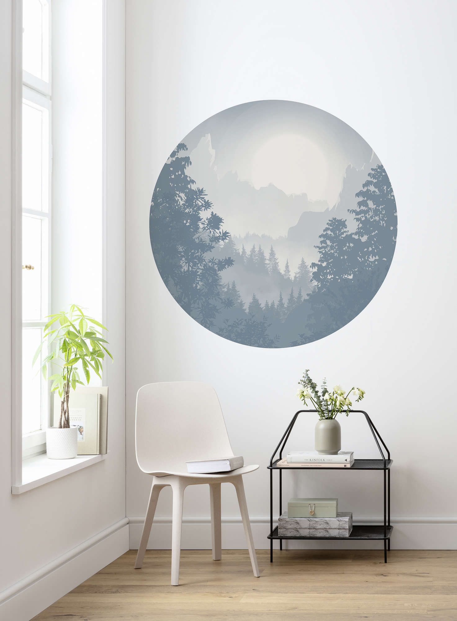 Selbstklebende Vlies Fototapete/Wandtattoo - Blue Valley - Größe 125 x 125 cm