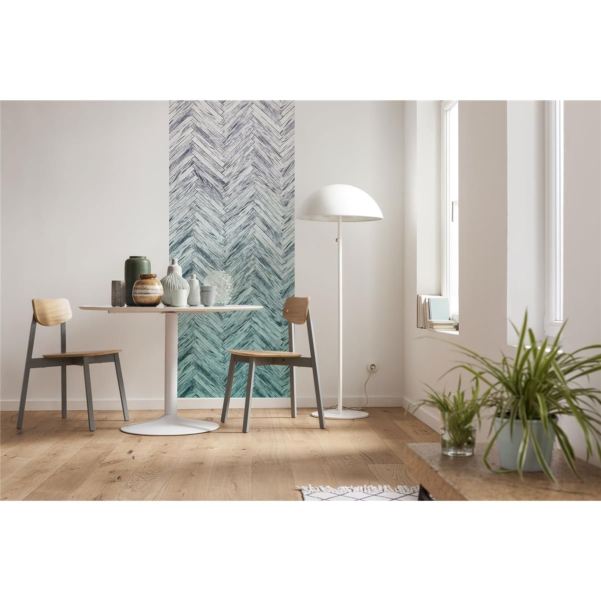 Vlies Fototapete - Herringbone Mint Panel - Größe 100 x 250 cm