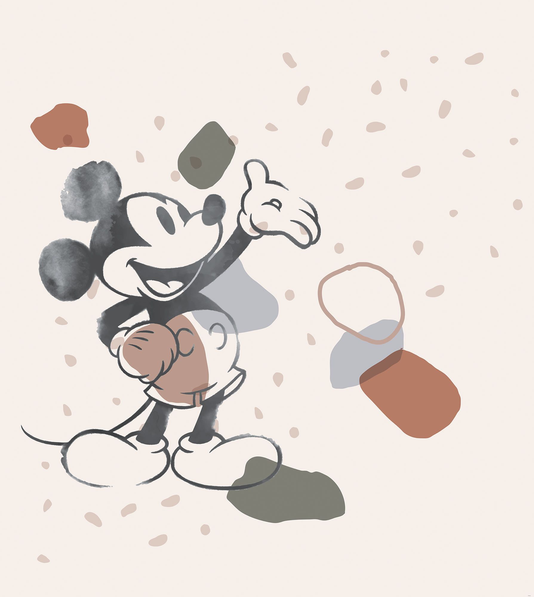 Vlies Fototapete - Mickey Organic Shapes - Größe 250 x 280 cm