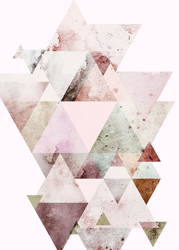 Komar Wandbild - Triangles Red - Größe: 50 x 70 cm