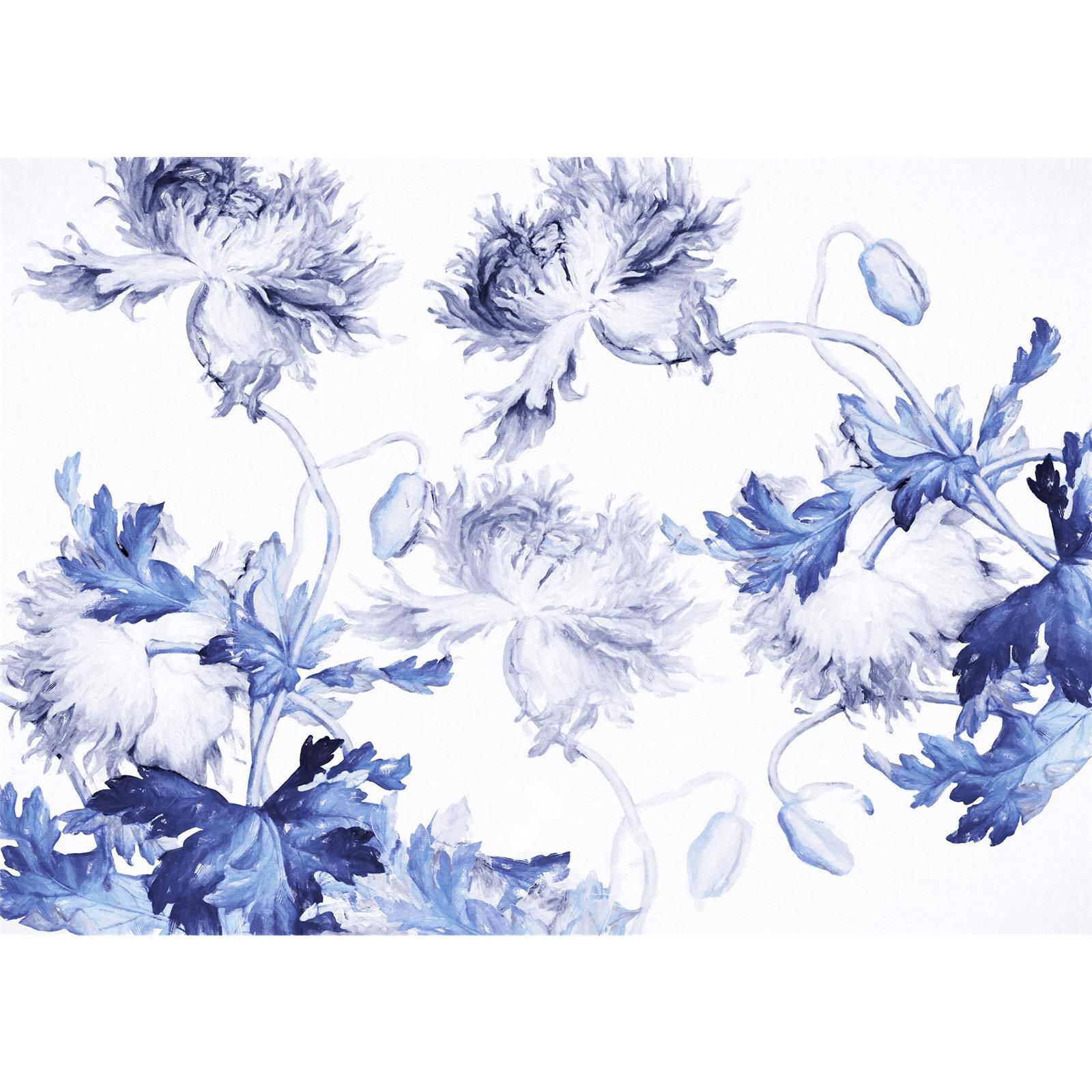 Vlies Fototapete - Blue Silhouettes  - Größe 350 x 250 cm