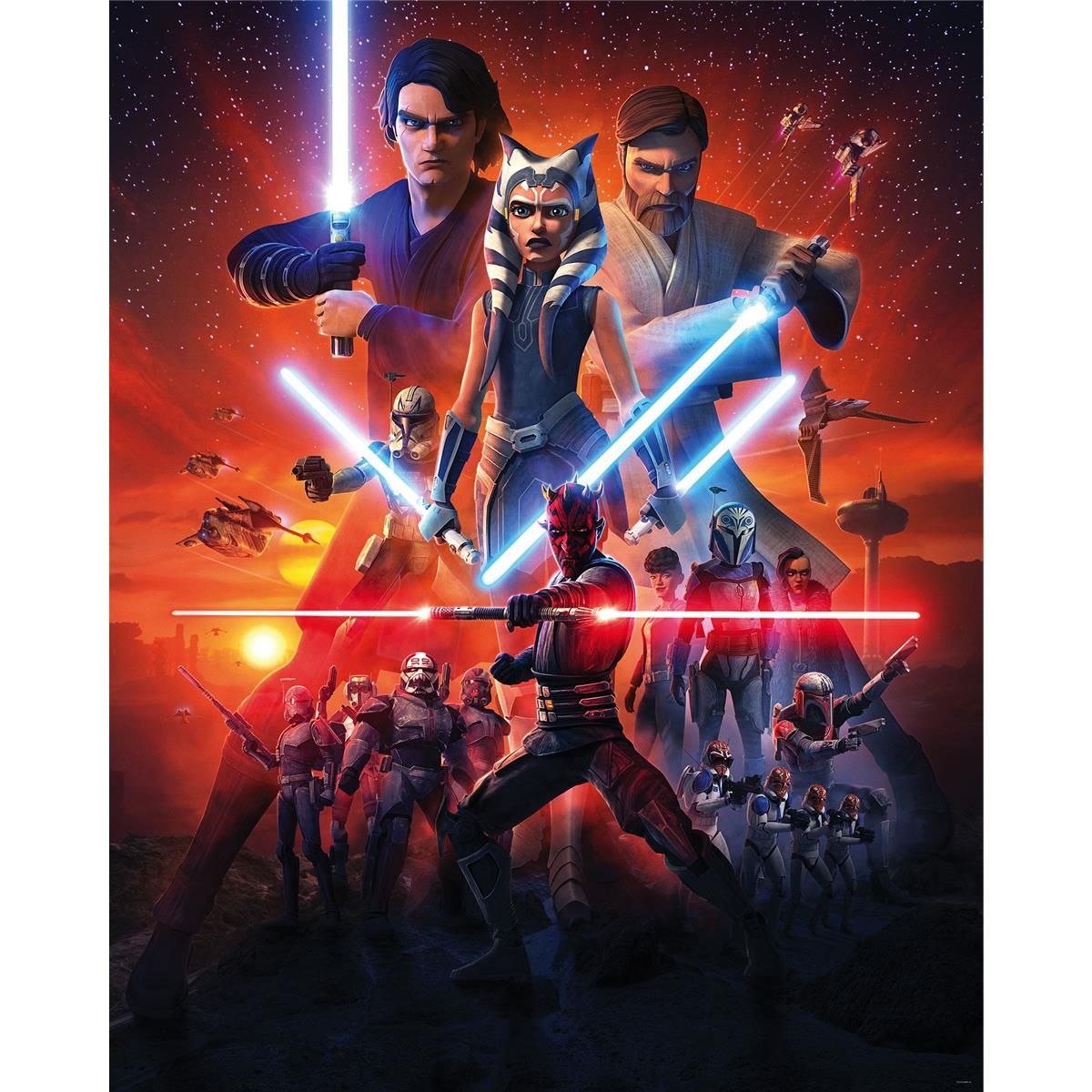 Vlies Fototapete - Star Wars Clone Wars Mission - Größe 200 x 250 cm