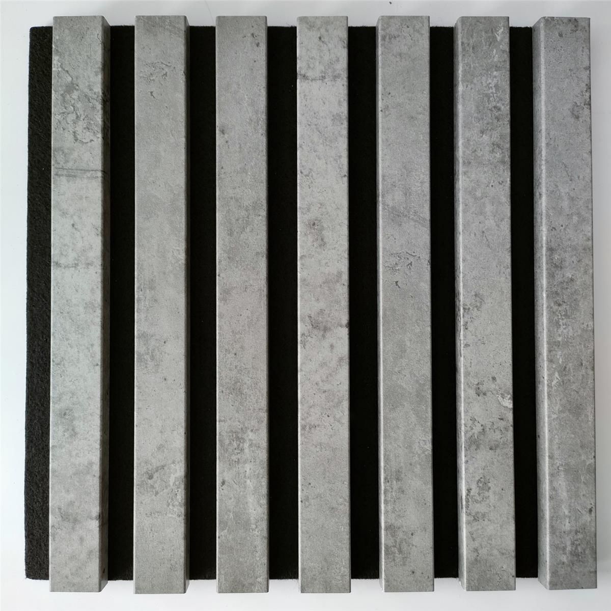 Wandpaneele AKUSTIK MDF und Recycling Filz Loft Grau Lamellen 3,18m² - 4 Stck. 265 cm x 30 cm