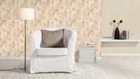 Tapete Modern graphisch Vinyltapete Dunkelbeige versetzter Ansatz 53 cm x 10,05 m