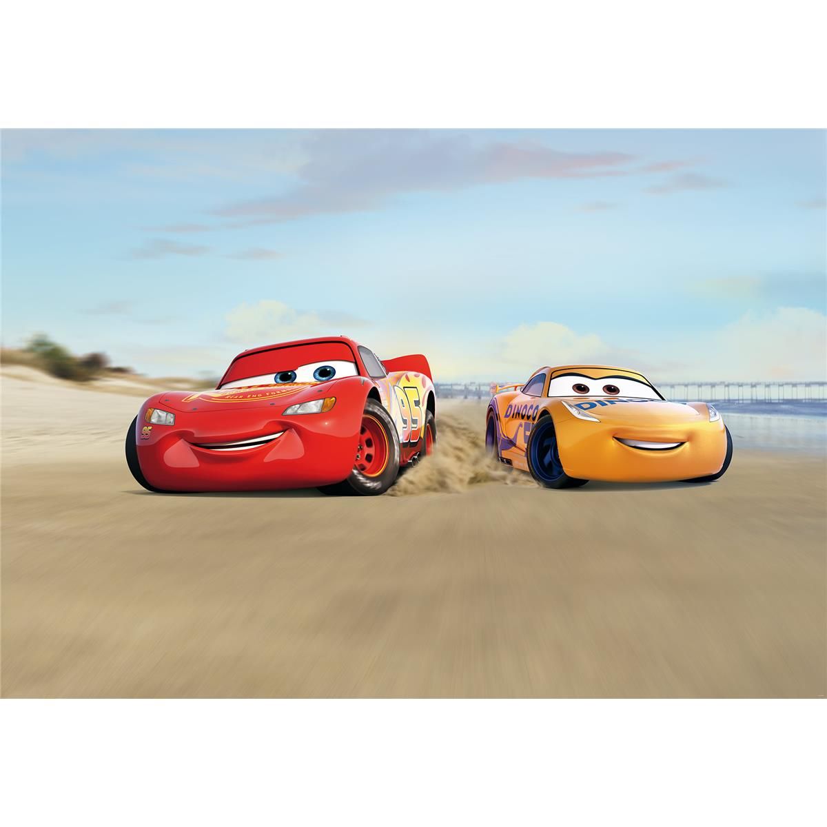 Papier Fototapete - Cars Beach Race - Größe 368 x 254 cm