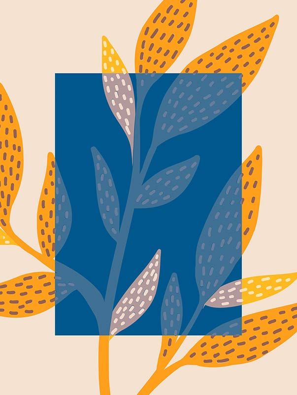 Komar Wandbild - Illustration Colorful Foliage  - Größe: 30 x 40 cm
