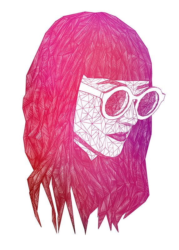 Komar Wandbild - Grid Pink - Größe: 30 x 40 cm