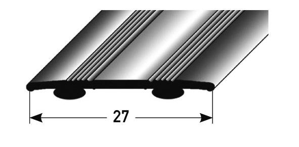 Übergangsprofil Alu eloxiert, gerillt 100 x 2,7 x 1,7 cm