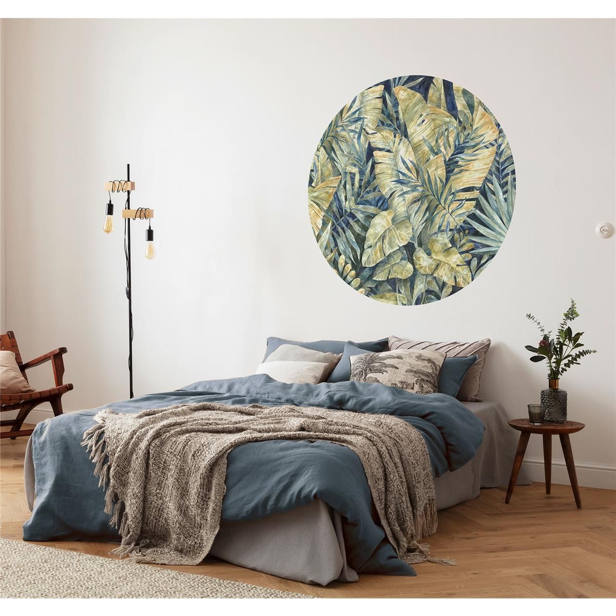 Selbstklebende Vlies Fototapete/Wandtattoo - Feuilles Tropicales - Größe 125 x 125 cm