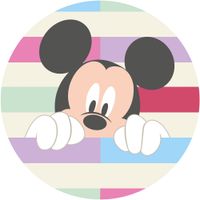 Selbstklebende Vlies Fototapete/Wandtattoo - Mickey Peek-a-boo - Größe 125 x 125 cm