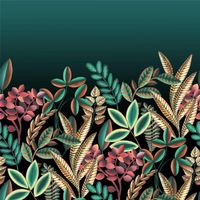 Tapete Nature Botanical Wandbild Dunkelgrün ansatzfrei 300 cm x 3 m