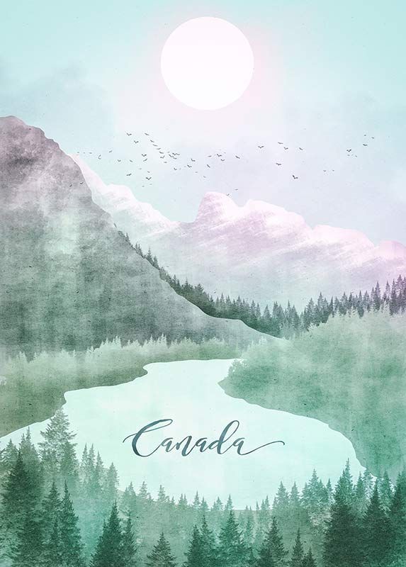 Komar Wandbild - Vintage Travel Canada  - Größe: 50 x 70 cm