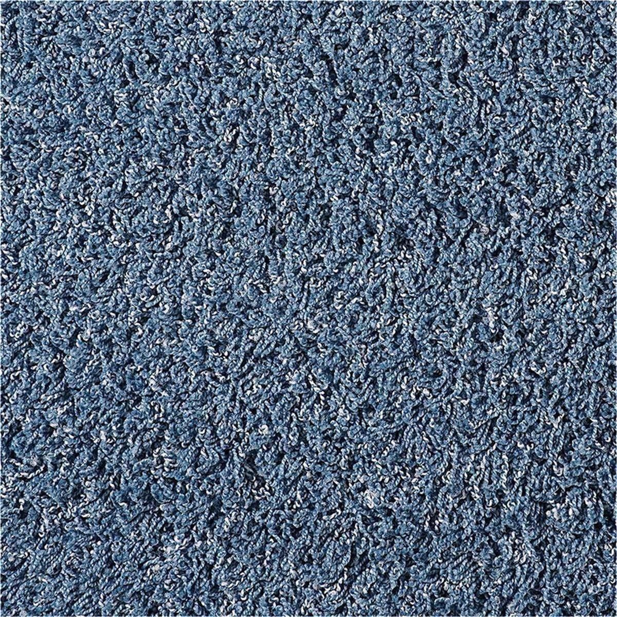 Teppichfliesen 25 x 100 cm selbsthaftend INFLOOR-GIRLOON Cottel-MO Blau 321 meliert