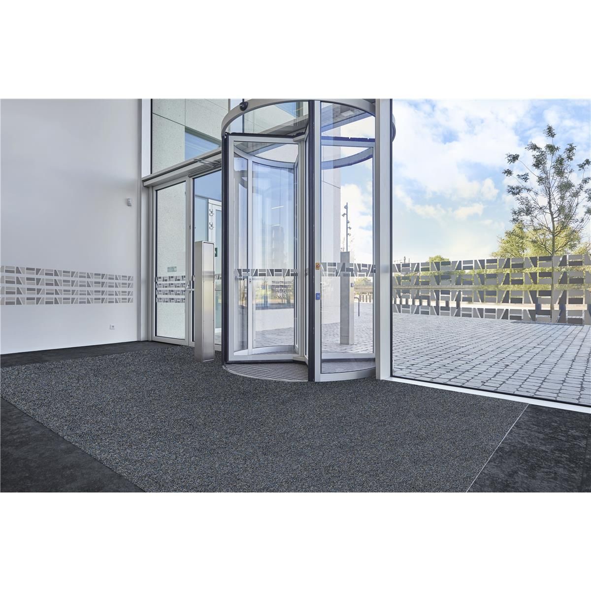 Sauberlauf Anthrazit 45.03 mit Rand - Rollenbreite 90 cm