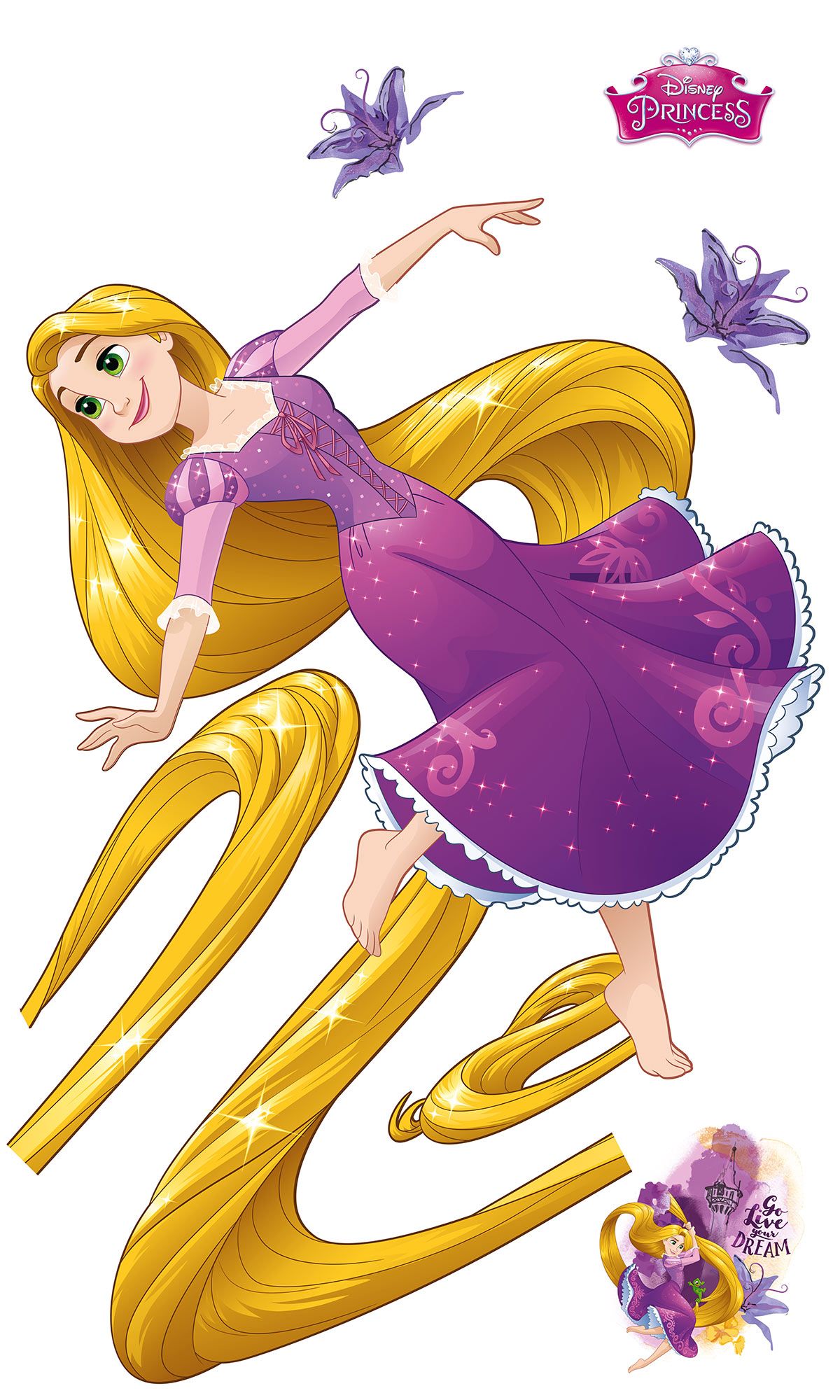 Selbstklebende Vlies Fototapete/Wandtattoo - Rapunzel XXL - Größe 127 x 200 cm