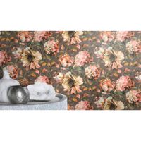Tapete Nature Floral Vinyltapete Mauve versetzter Ansatz 53 cm x 10,05 m