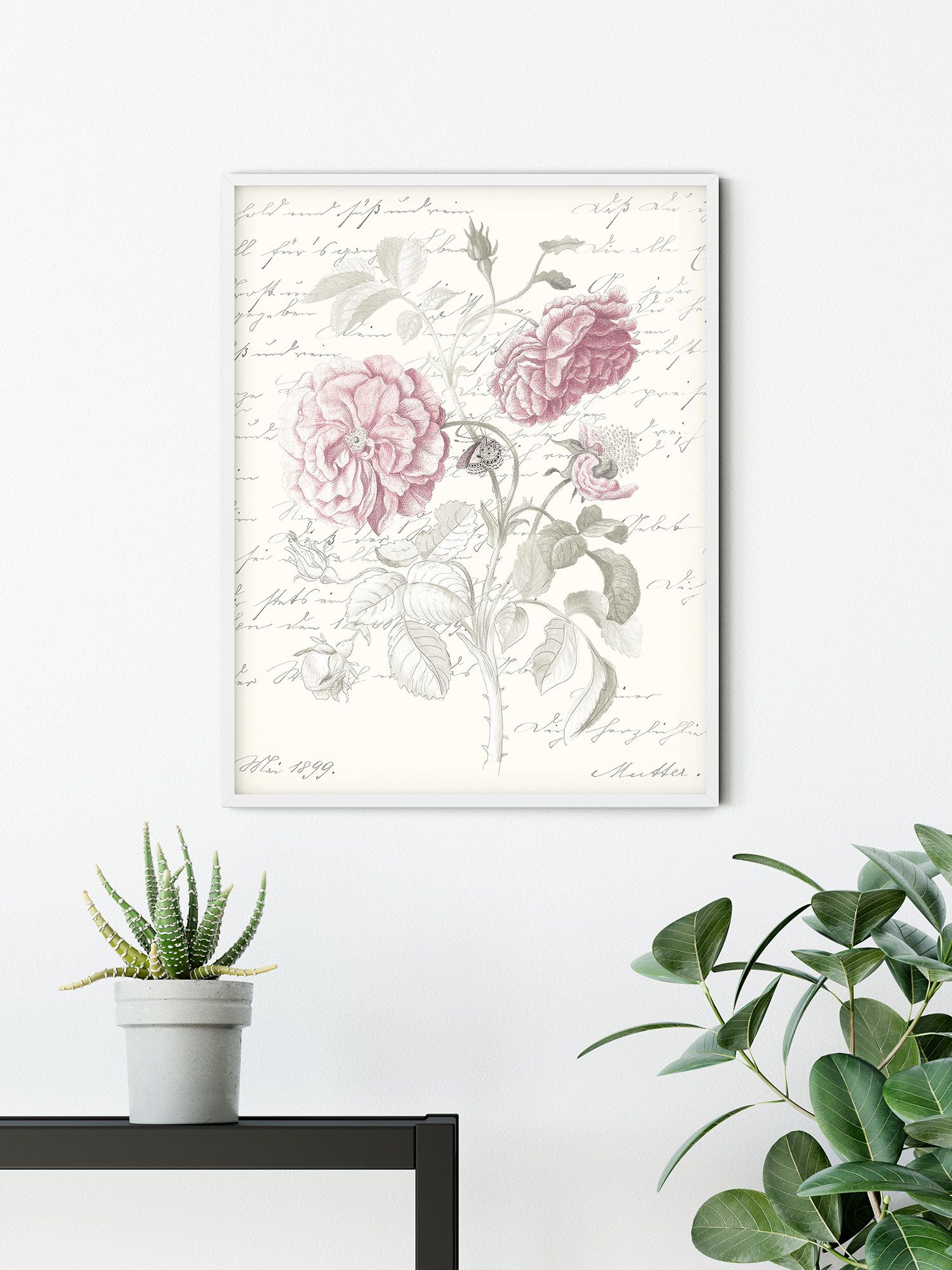 Komar Wandbild - Poème Rose - Größe: 40 x 50 cm