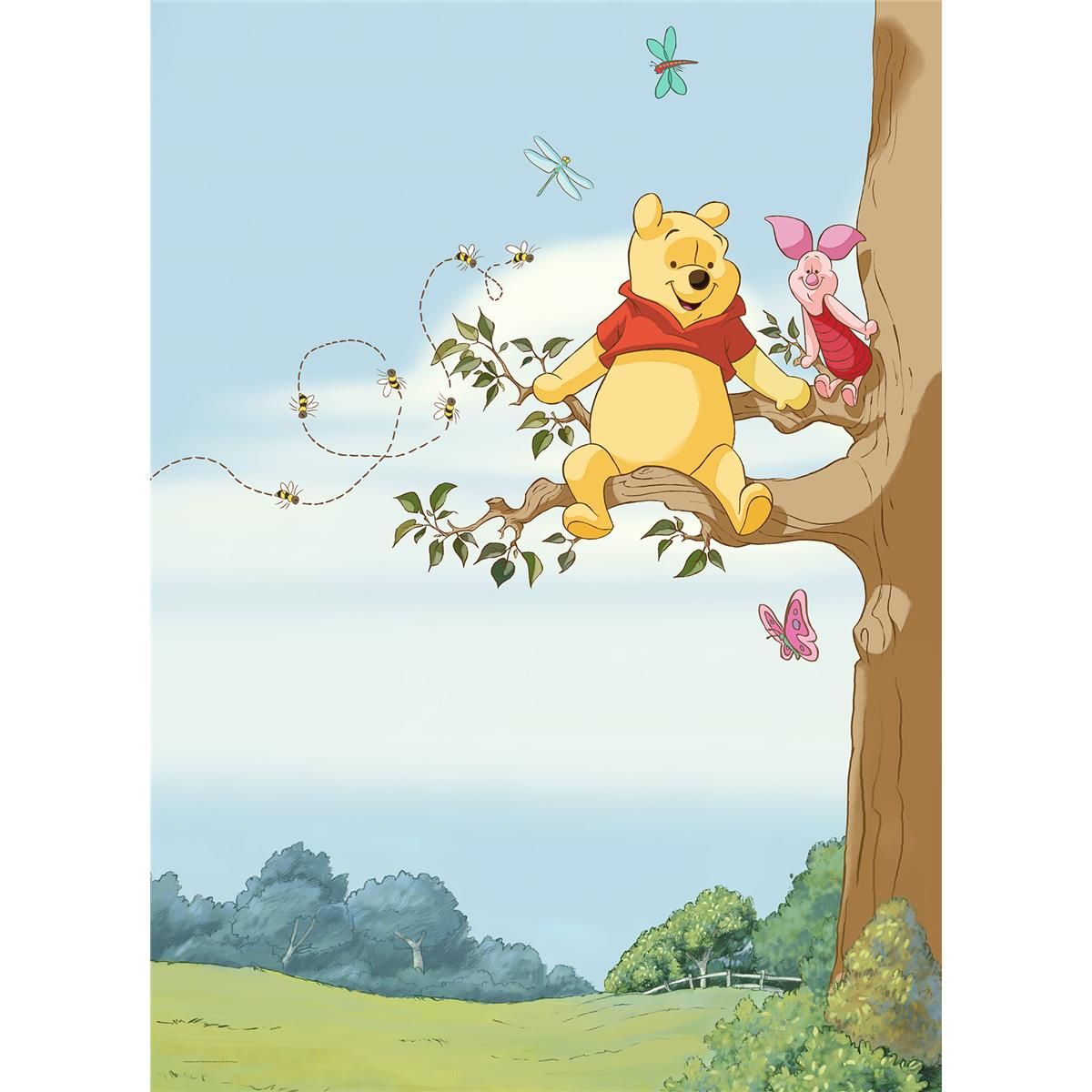 Papier Fototapete - Winnie Pooh Tree - Größe 184 x 254 cm