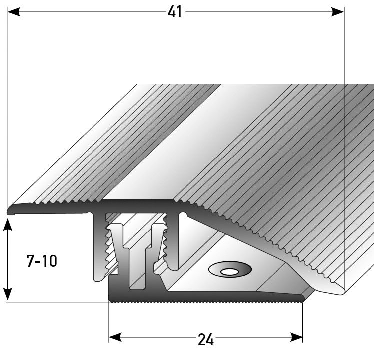 JOKA APL-Klick 7 - 10 mm silber 484622 270 cm 270 x 4,1 cm