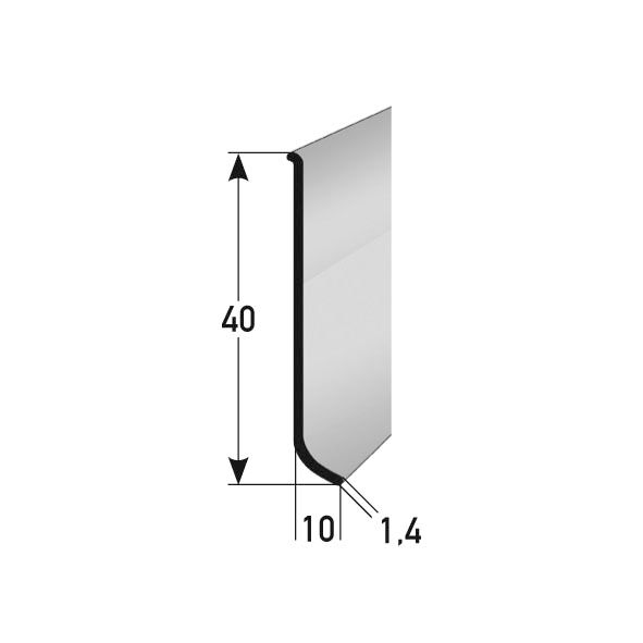 Sockelleiste L 40, 40 x 10 x 1,4 mm 250 x 4 cm