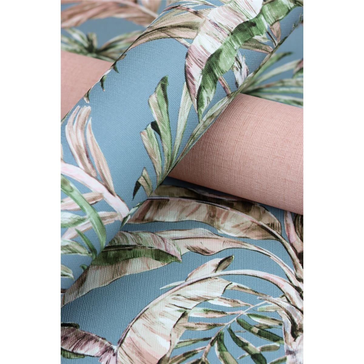 Tapete Nature Botanical Vinyltapete Blaugrau versetzter Ansatz 53 cm x 10,05 m