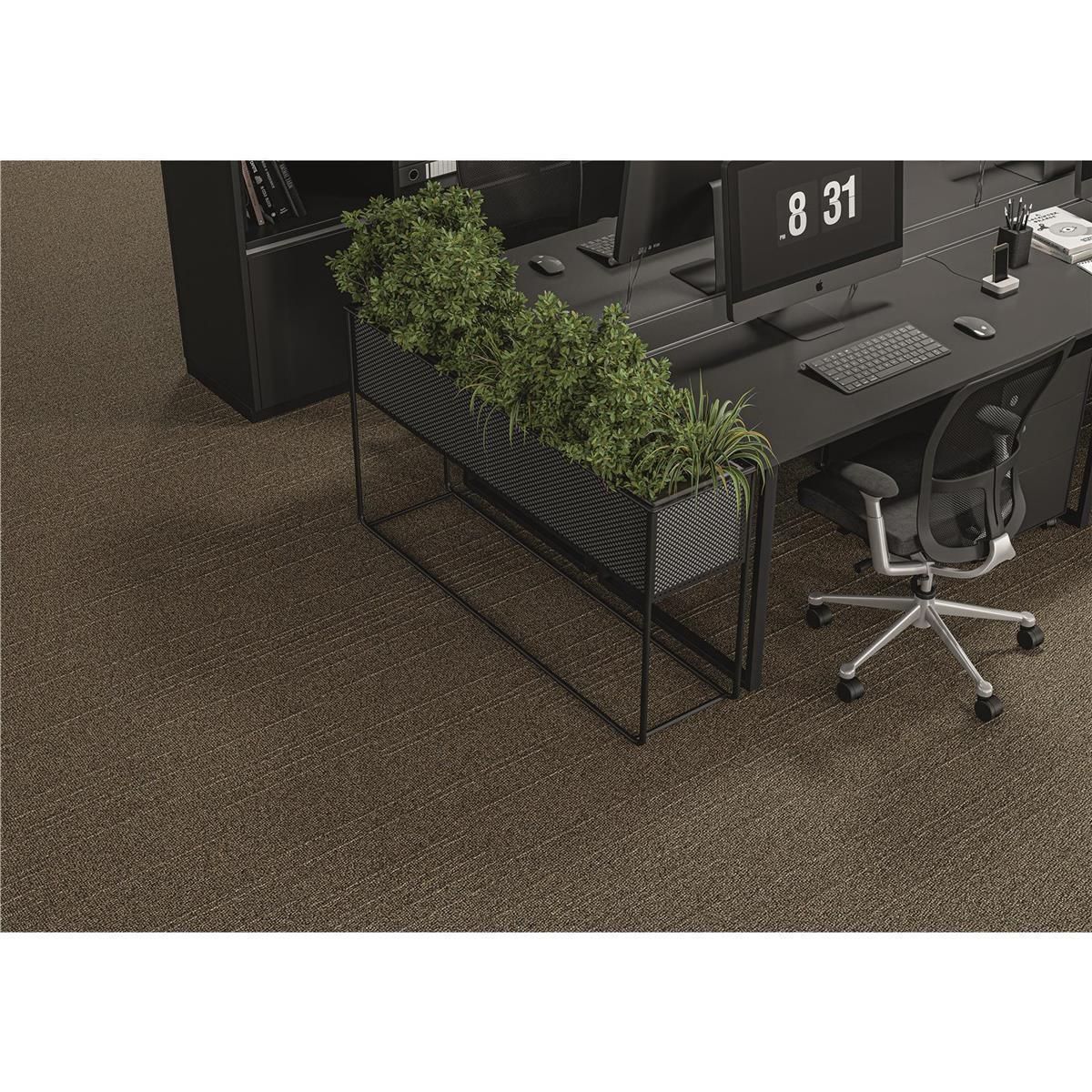Teppichfliesen 25 x 100 cm selbsthaftend INFLOOR-GIRLOON Cover/Vario Grau 009-575 gemustert
