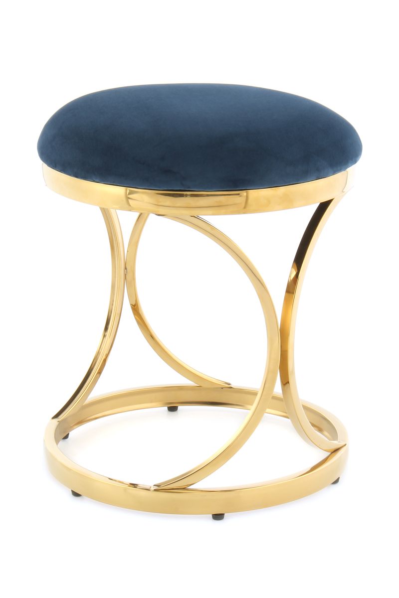 Hocker Weyda 325 Blau / Gold - 40 cm (L) x 40 cm (B) x 49 cm (H)