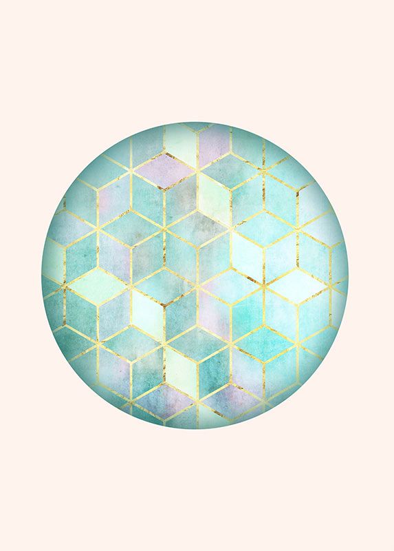 Komar Wandbild - Mosaik Circle Verde - Größe: 50 x 70 cm