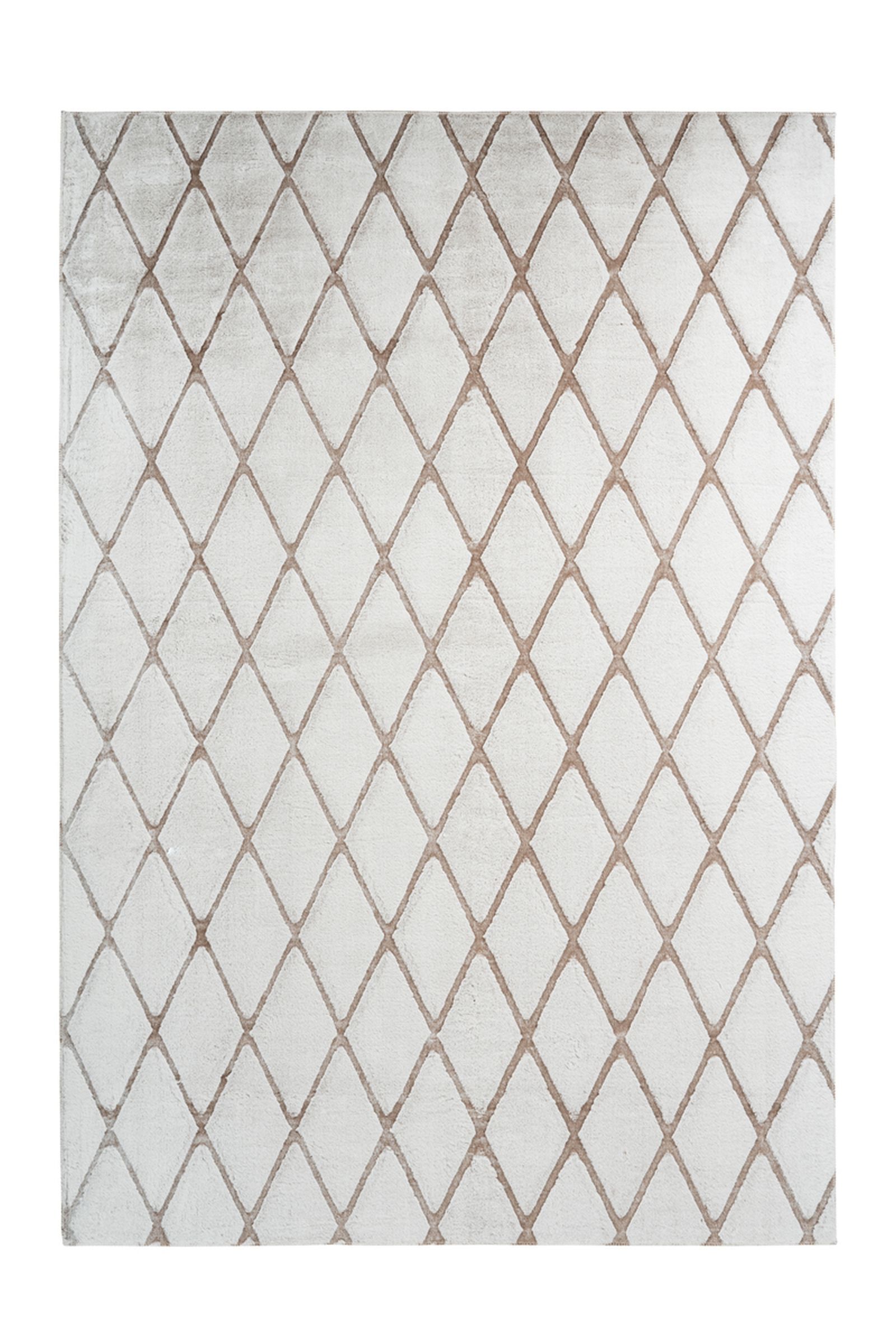 Teppich Vivica 225 Weiß / Taupe 80 cm x 150 cm