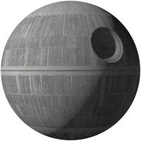 Selbstklebende Vlies Fototapete/Wandtattoo - Star Wars XXL Death Star - Größe 127 x 127 cm