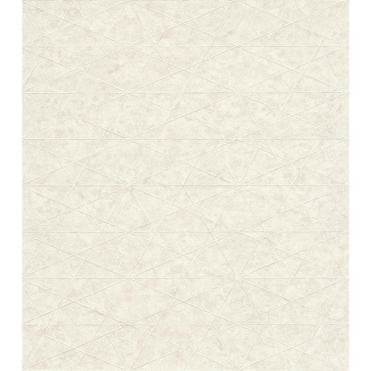 Tapete Modern graphisch Vinyltapete Offwhite versetzter Ansatz 53 cm x 10,05 m