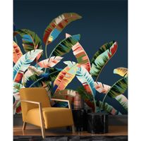 Tapete Nature Botanical Wandbild Nachtblau ansatzfrei 400 cm x 3 m