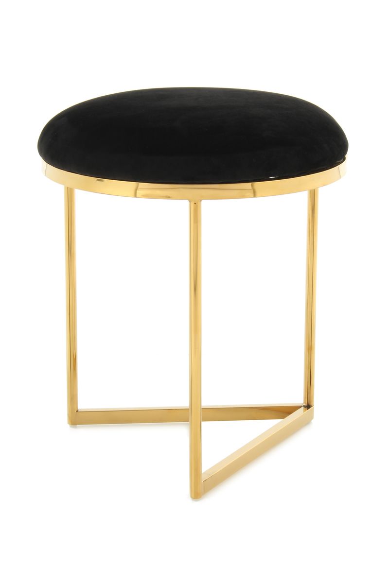 Hocker Wynona 325 Schwarz / Gold - 40 cm (L) x 40 cm (B) x 49 cm (H)