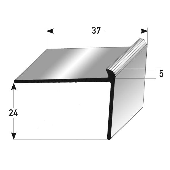 JOKA Treppenkante gebohrt Alu eloxiert 100 x 3,7 cm