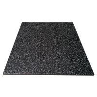 Fitnessboden RUBSLICE 1050, Gummi Bodenbelag 85% schwarzes SBR + 15% hellgraues EPDM 1020 mm x 1020 mm - Dicke 10 mm