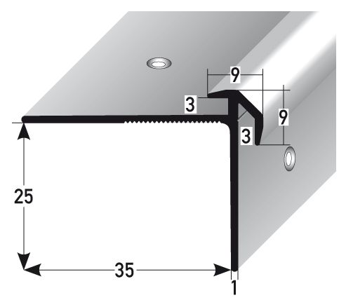 JOKA Treppenkante mit Doppeleinschub silberfarbig 711704 270 cm 270 cm