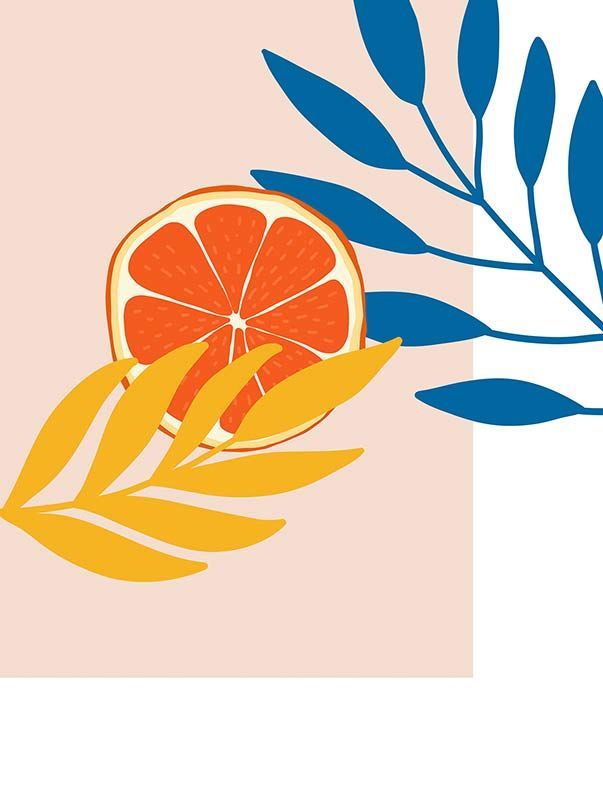 Komar Wandbild - Illustration Drooping Leaves  - Größe: 30 x 40 cm