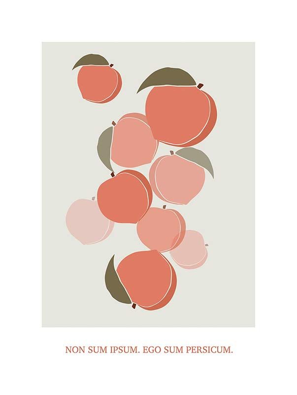 Komar Wandbild - Cultivated Peaches  - Größe: 30 x 40 cm