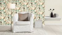 Tapete Nature Floral Vinyltapete Hellbeige versetzter Ansatz 53 cm x 10,05 m