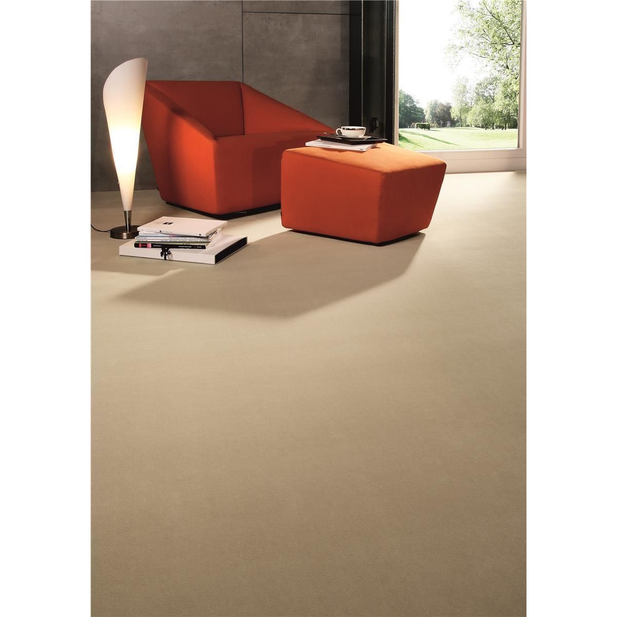 Teppichboden Infloor-Girloon Club Velours Grau 520 uni - Rollenbreite 400 cm