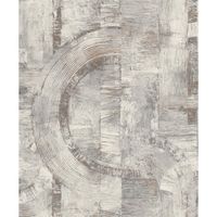 Tapete Modern graphisch Vinyltapete Mittelgrau versetzter Ansatz 53 cm x 10,05 m
