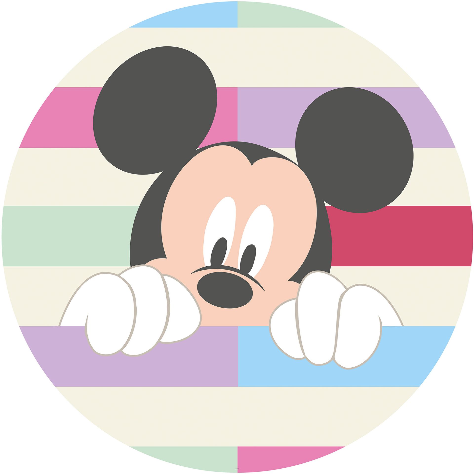 Selbstklebende Vlies Fototapete/Wandtattoo - Mickey Peek-a-boo - Größe 125 x 125 cm
