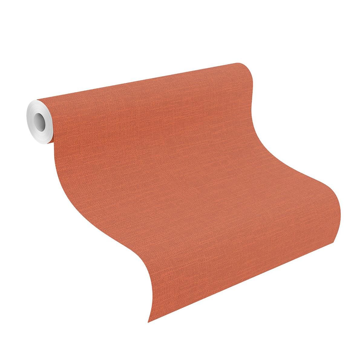 Tapete Basic universell Strukturtapete Orangerot ansatzfrei 53 cm x 10,05 m