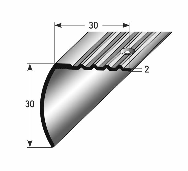 JOKA Treppenkante R gebohrt 100 x 3 x 2 cm