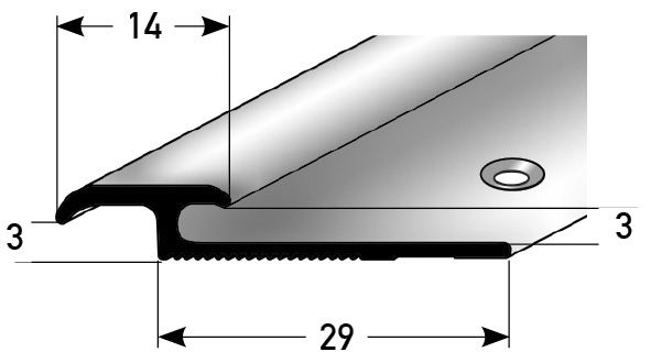 Doppeleinschubprofil 14 x 3 mm silberfarbig 659709 270 cm 270 x 1,4 x 3 cm