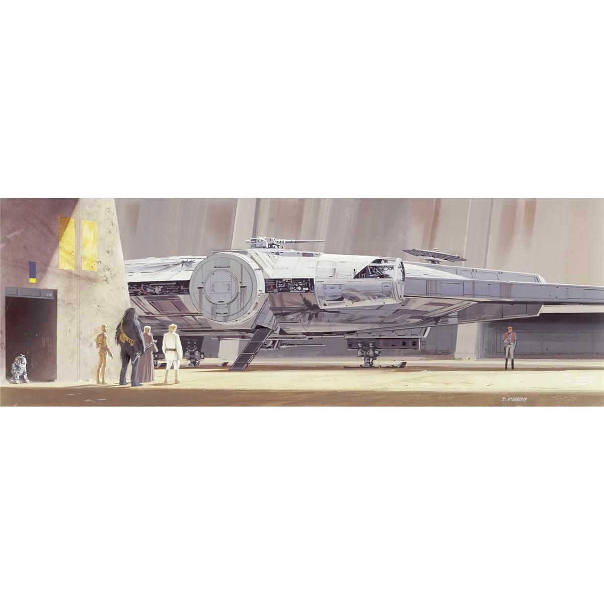 Papier Fototapete - STAR WARS Classic RMQ MilleniumFalcon - Größe 368 x 127 cm