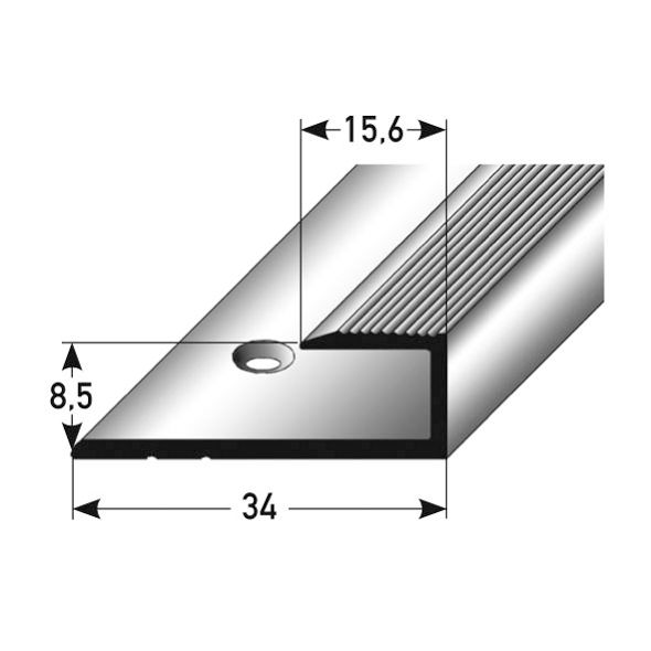 Einschubprofil für Laminat 8,5 mm aluminium silber 270cm 291671 270 x 3,4 cm