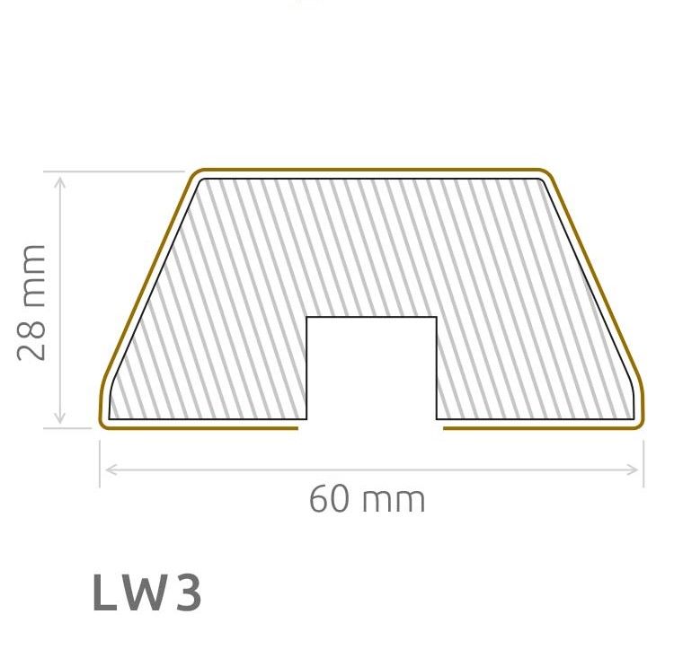 Wand- Akustikpaneel Sonoma Trapez mit 6 Lamellen V1 B/H 48,4 cm / 275 cm